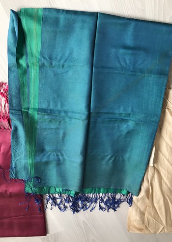 Bohem Çok Renkli Kadın İpek Şal - Görsel 5