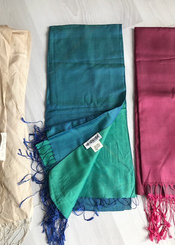 Bohem Çok Renkli Kadın İpek Şal - Görsel 3