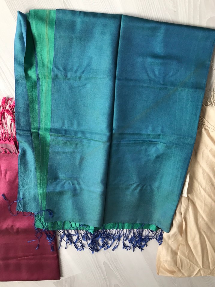 Bohem Çok Renkli Kadın İpek Şal - Görsel 5