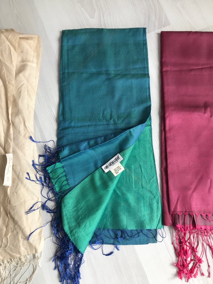 Bohem Çok Renkli Kadın İpek Şal - Görsel 3