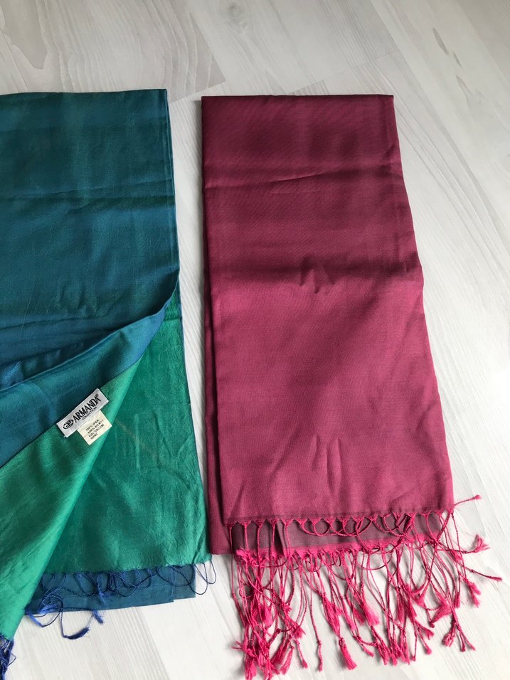 Bohem Çok Renkli Kadın İpek Şal - Görsel 4