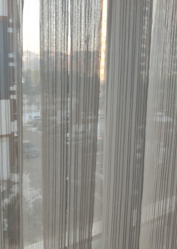 Gri Çizgili Modern Perde metre fiyatı - Görsel 2