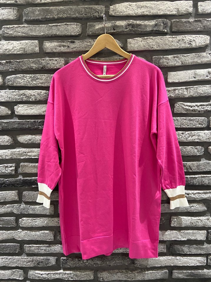 Pembe Uzun Kollu Salaş Kadın Tunik - Görsel 2