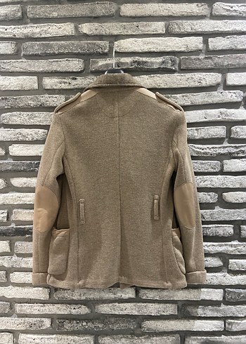 Düğmeli Kahverengi Yün Erkek Kaban - Görsel 5