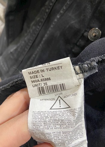 Düğmeli Siyah Kadın Denim Ceket - Görsel 8