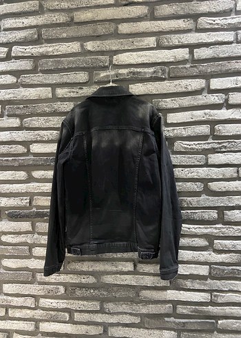 Düğmeli Siyah Kadın Denim Ceket - Görsel 5