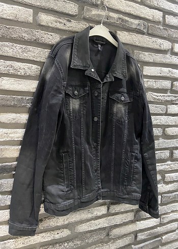 Düğmeli Siyah Kadın Denim Ceket - Görsel 2