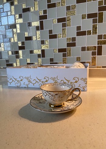 Altın renkli desenli fincan takımı - Görsel 5