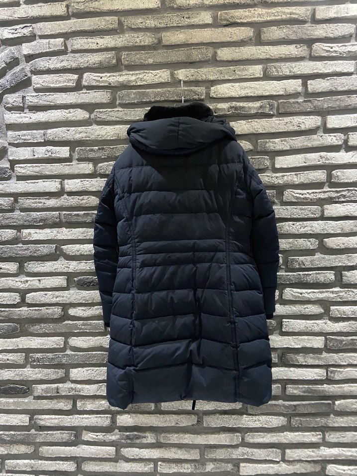 Siyah Kadın Uzun Kaban, Kürklü, Günlük - Görsel 2