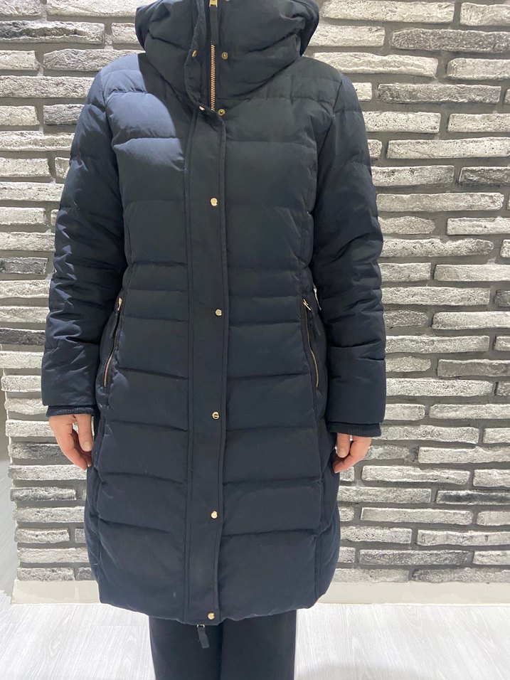 Siyah Kadın Uzun Kaban, Kürklü, Günlük - Görsel 3