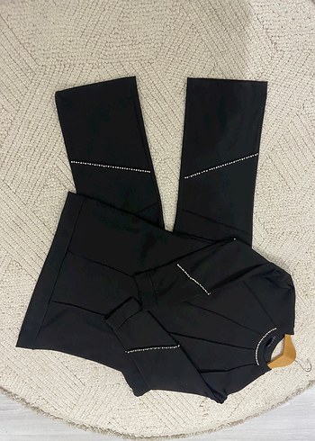 Siyah kadın taşlı şık takım - Görsel 2