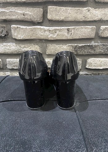 Kadın Siyah Klasik Topuklu Babet - Görsel 6