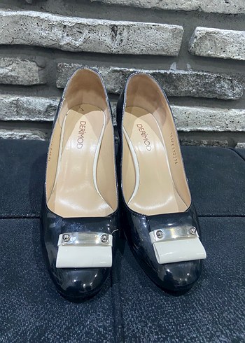 Kadın Siyah Klasik Topuklu Babet - Görsel 4