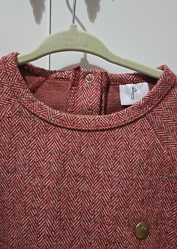 Bordo Uzun Kollu Kız Çocuk Elbise - Görsel 5