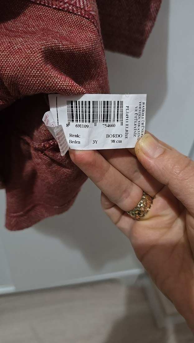 Bordo Uzun Kollu Kız Çocuk Elbise - Görsel 4