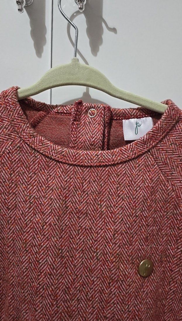 Bordo Uzun Kollu Kız Çocuk Elbise - Görsel 5