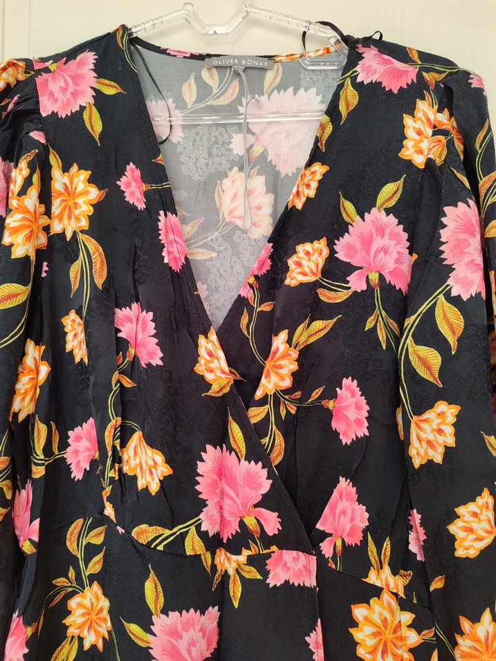 Çiçek Desenli Uzun Bohem Kimono MARKA ( Oliver Bonas) - Görsel 3