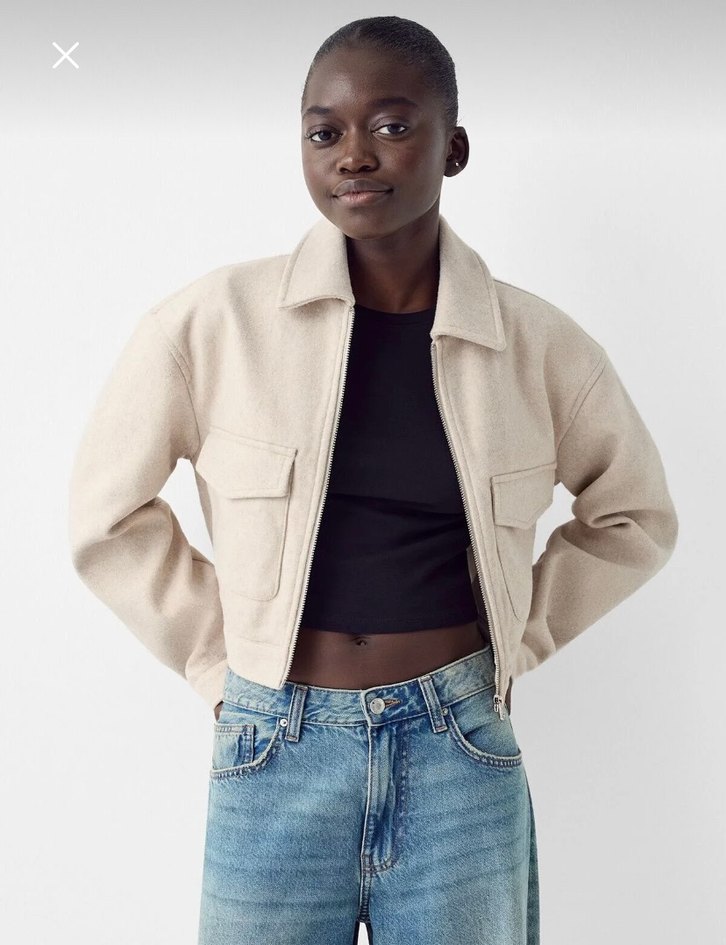 Bej Ceket bershka - Görsel 4