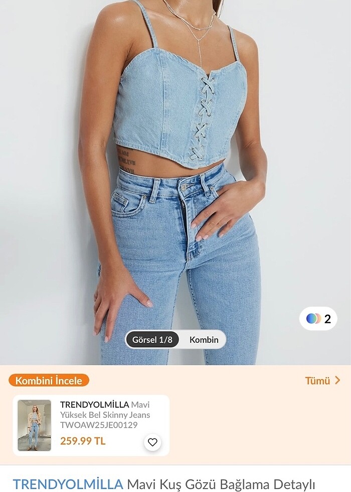 Mavi kot crop - Görsel 2