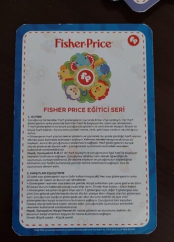 Beden Fisher Price egitici kartlar 40 adet