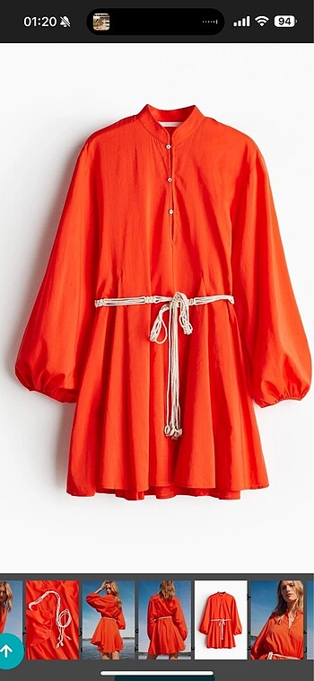 H&M kemerli elbise