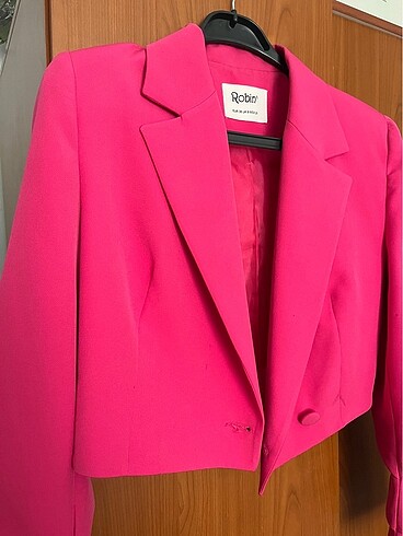 s Beden pembe Renk Robin blazer crop ceket