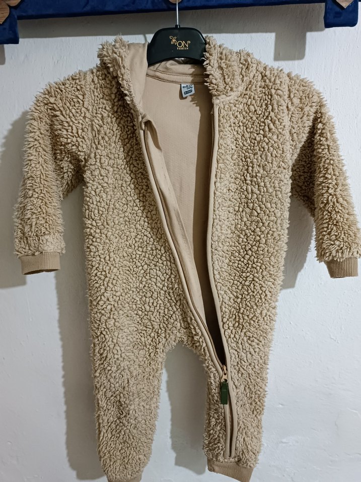 Kahverengi Kürklü Bebek Tulumu - Görsel 4