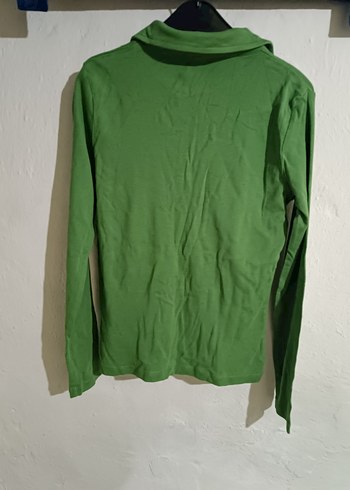 Yeşil Kadın Uzun Kollu Keten Gömlek - Görsel 2