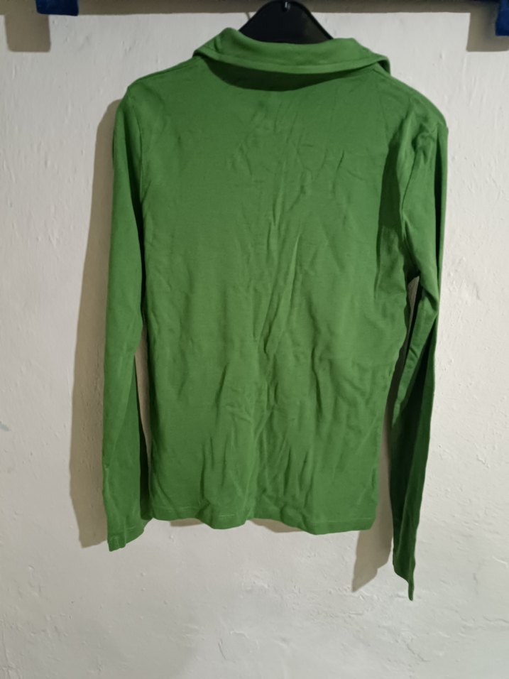 Yeşil Kadın Uzun Kollu Keten Gömlek - Görsel 2