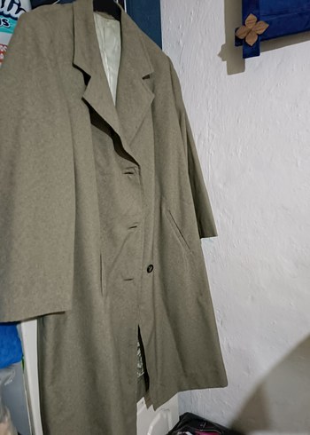 Bej Düğmeli Uzun Kaban - Görsel 4