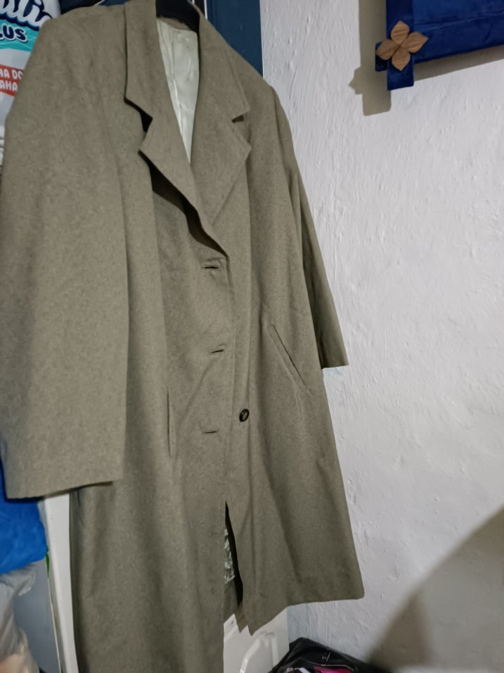 Bej Düğmeli Uzun  Kaban - Görsel 4