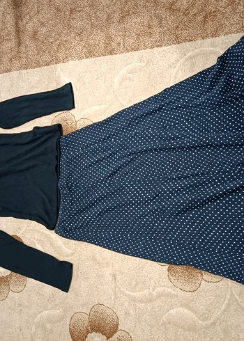 Siyah Yüksek Yakalı Uzun Kollu Triko Elbise - Görsel 3