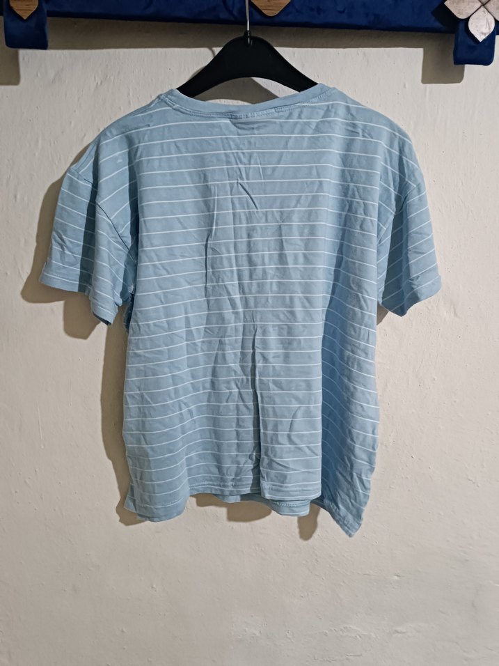 Mavi Keten Kadın Tişört - Görsel 3