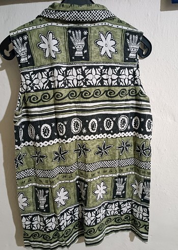 Bohem V Yakalı Örme Desenli Kadın Bluz - Görsel 3