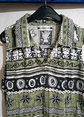 Bohem V Yakalı Örme Desenli Kadın Bluz - Görsel 2