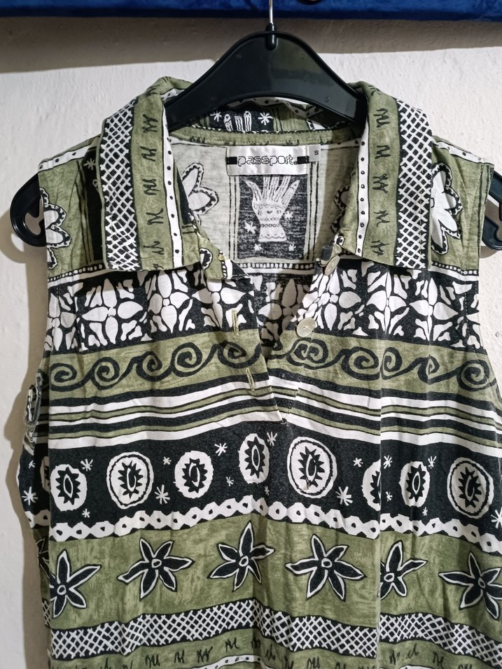 Bohem V Yakalı Örme Desenli Kadın Bluz - Görsel 2