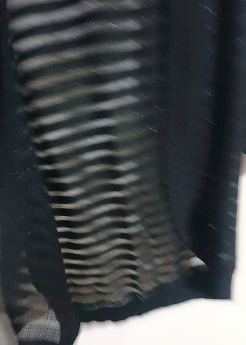 Siyah Örgü Kadın Midi Hırka - Görsel 2