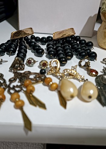 Altın Renkli Etnik Boncuklu Mini Küpe - Görsel 8