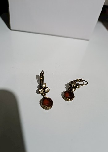 Altın Renkli Etnik Boncuklu Mini Küpe - Görsel 2