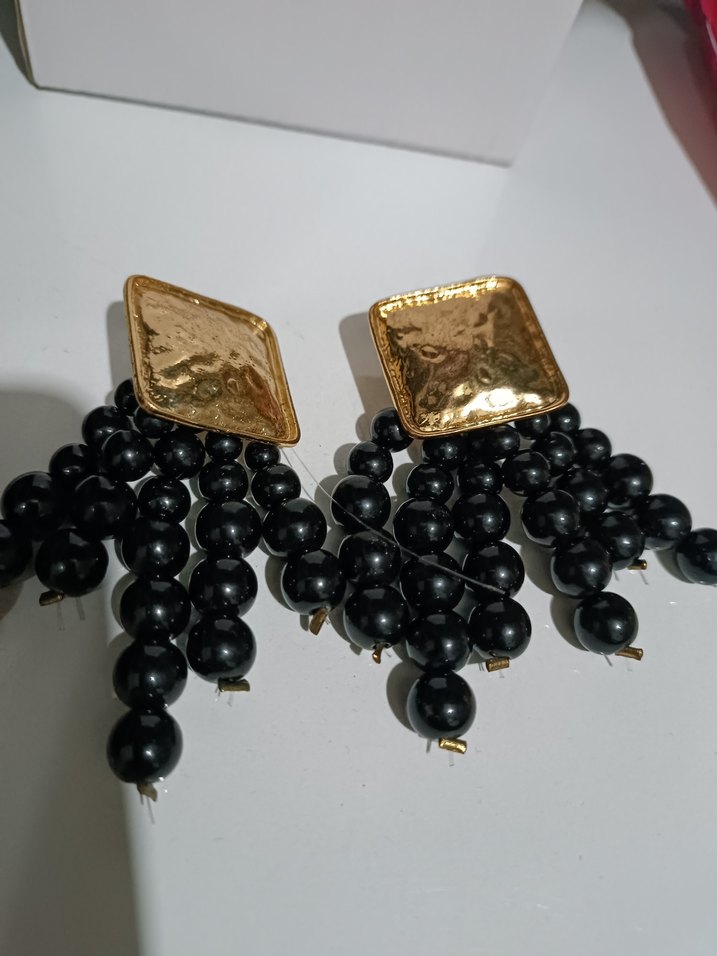 Altın Renkli Etnik Boncuklu Mini Küpe - Görsel 5