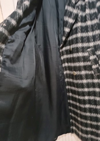 Düğmeli Gri Uzun Kadın Yün Kaban - Görsel 4