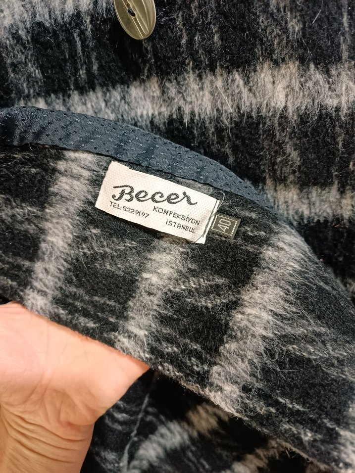 Düğmeli Gri Uzun Kadın Yün Kaban - Görsel 3