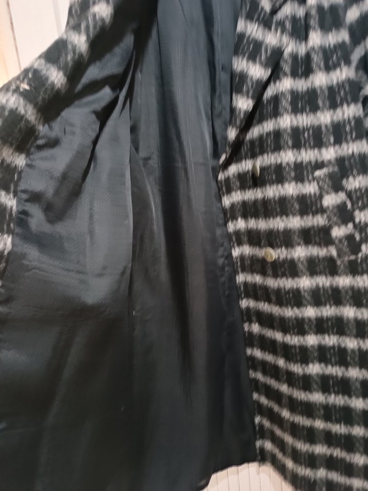 Düğmeli Gri Uzun Kadın Yün Kaban - Görsel 4