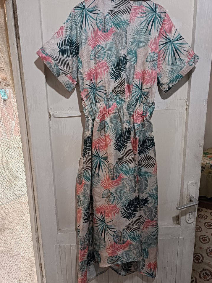 Bohem Tarzı V Yaka Uzun Elbise - Görsel 5