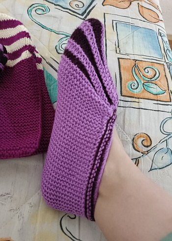 Mor Örgü Kadın Ev Terliği - Görsel 6