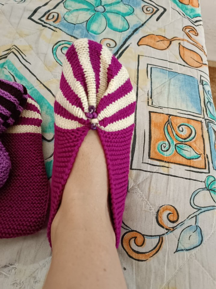 Mor Örgü Kadın Ev Terliği - Görsel 2