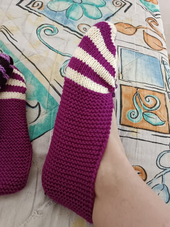 Mor Örgü Kadın Ev Terliği - Görsel 4