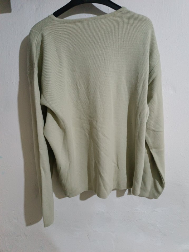 Bej Kadın Keten Triko Kazak - Görsel 2