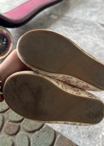 H&m Çiçek Desenli Pembe Kız Babet Ayakkabı - Görsel 2