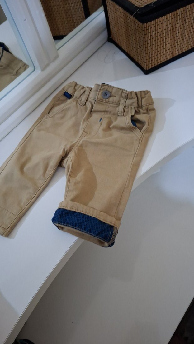 Düğmeli Bej Erkek Çocuk Pantolon - Görsel 2